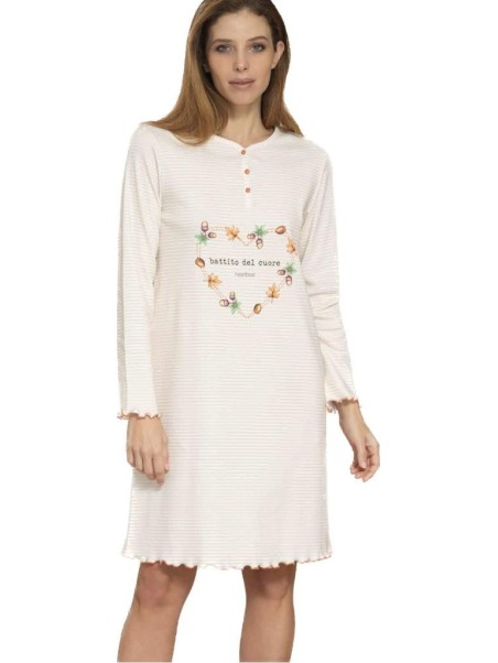 Bisbigli Camicia da notte in caldo cotone a righine art. 92862
