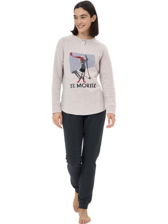 Ragno Pigiama donna in cotton eco pile art. DM21N1