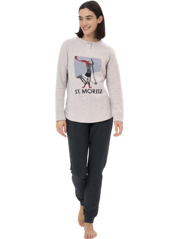 Ragno Pigiama donna in cotton eco pile art. DM21N1