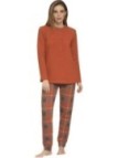 Bisbigli Pigiama donna in cotone felpato punto milano pantalone scozzese art. 77918