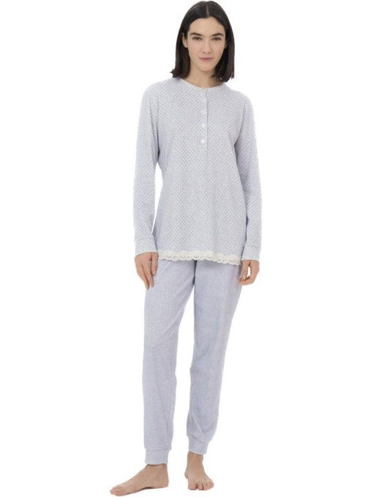 Ragno Pigiama donna in caldo cotone a pois art. DI68NU