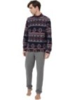 Ragno Pigiama uomo in Cotton ECO Pile collo coreana art. U777N5
