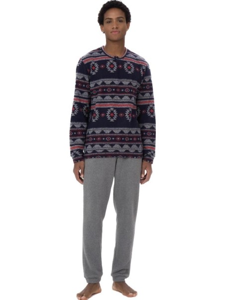 Ragno Pigiama uomo in Cotton ECO Pile punto milano art. U777N1