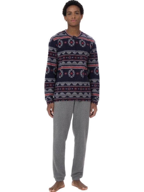 Ragno Pigiama uomo in Cotton ECO Pile punto milano art. U777N1