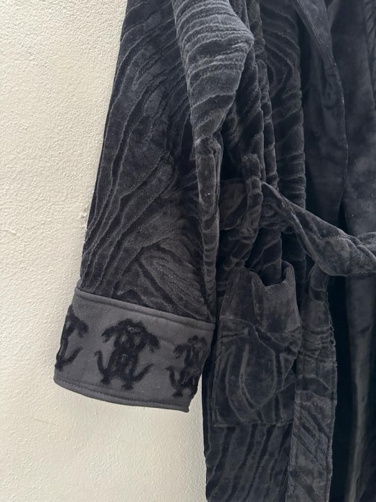 Roberto Cavalli Accappatoio in spugna velur di puro cotone operata logo art. Okapi