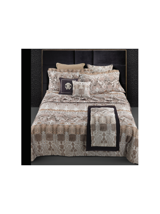 Roberto Cavalli Completo copripiumino matrimoniale in raso di puro cotone mano seta made in Italy art. Liberty