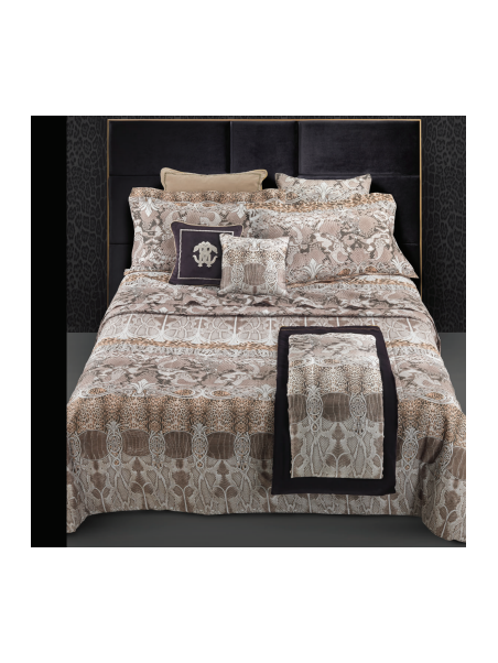 Roberto Cavalli Completo copripiumino matrimoniale in raso di puro cotone mano seta made in Italy art. Liberty