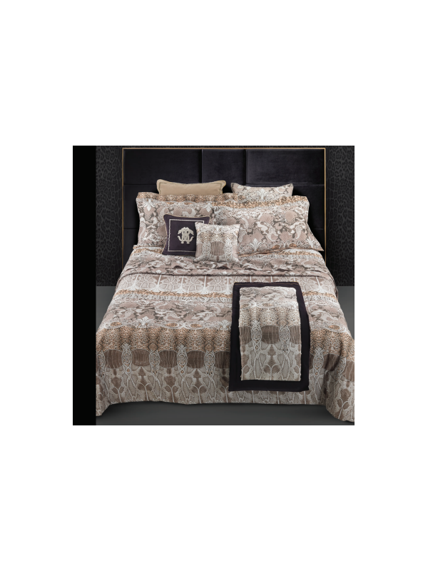 Roberto Cavalli Completo copripiumino matrimoniale in raso di puro cotone mano seta made in Italy art. Liberty