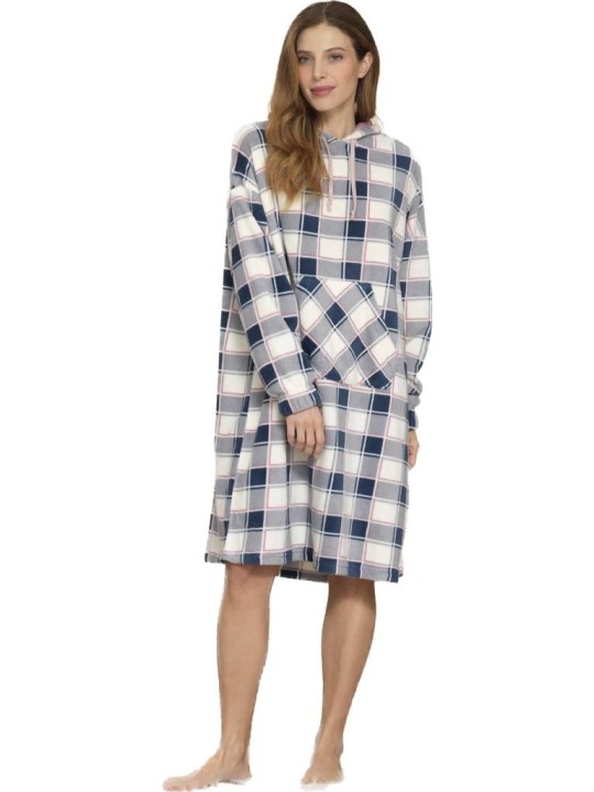 Bisbigli Poncho in morbido coral con cappuccio taglia unica art. 88646
