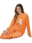 Bisbigli Pigiama donna in morbido coral ricamo scoiattolo art. 88637