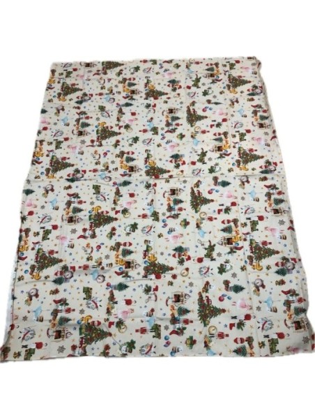 Happidea Tovaglia in panama di puro cotone made in Italy tema natalizio schiaccianoci