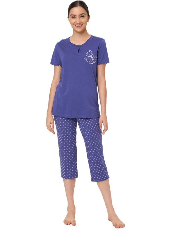 Ragno Pigiama donna in puro cotone manica corta pantalone pinocchio art. A18F