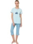 Ragno Pigiama donna in puro cotone manica corta pantalone pinocchio art. DM69ND