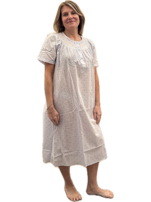 Linclalor Camicia da notte in batista di puro cotone manica corta art. 130837