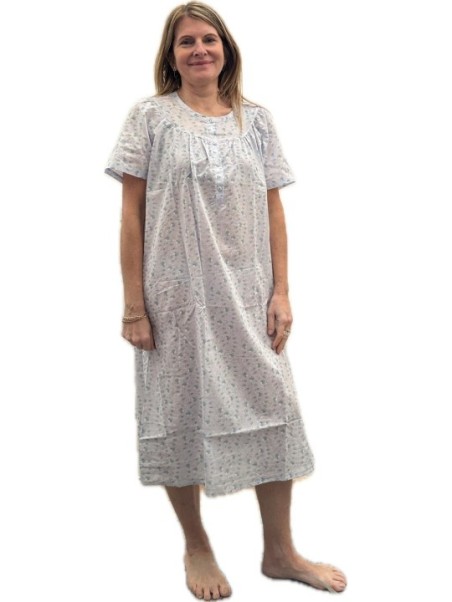 Linclalor Camicia da notte in batista di puro cotone manica corta art. 130841
