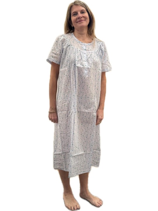Linclalor Camicia da notte in batista di puro cotone manica corta art. 130841