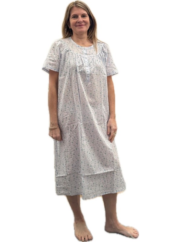 Linclalor Camicia da notte in batista di puro cotone manica corta art. 130841