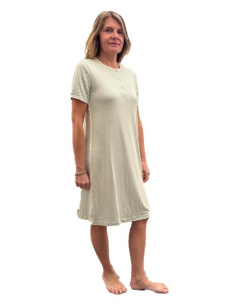 Bisbigli Camicia da notte in viscosa elasticizzata manica corta a pois art. 02980