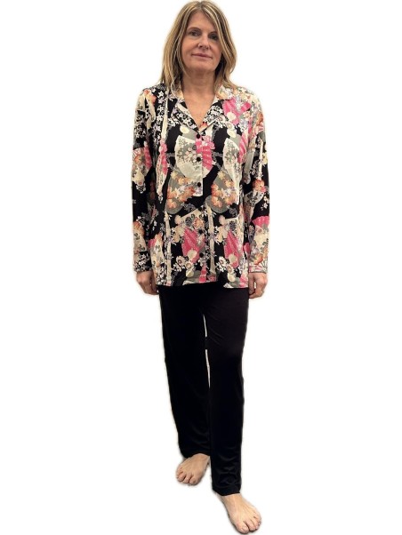 Lormar Pigiama donna in viscosa elasticizzata aperto davanti taglio uomo art. FAN1746