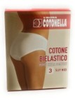 Cotonella Slip Midi Donna Cotone BIELASTICO Art. 3363 CONF. 3PZ