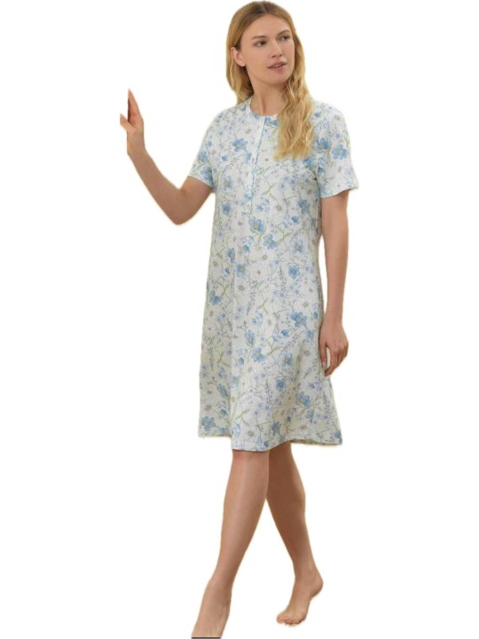 Linclalor Camicia da notte in puro cotone manica corta art. 175079