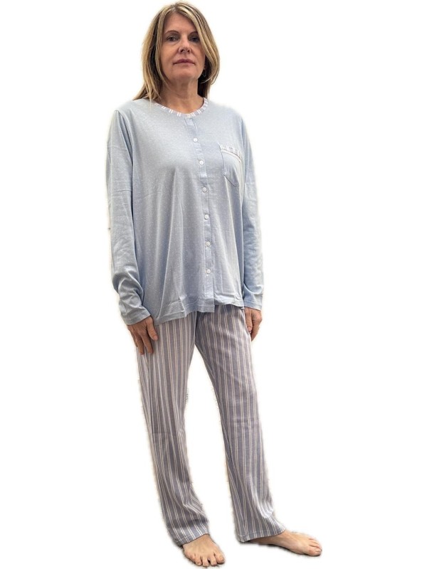 Infiore Pigiama donna in puro cotone aperto davanti art. PLL651737