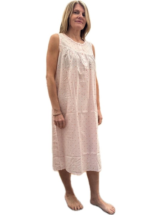 Linclalor Camicia da notte in batista di cotone senza maniche art. 130836