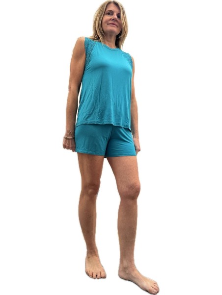 Magic Dream Pigiama in fresco bamboo con inserto in pizzo art. 8753