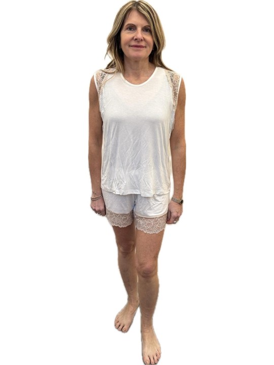 Magic Dream Pigiama donna in fresco bamboo con inserti in pizzo art. 8758