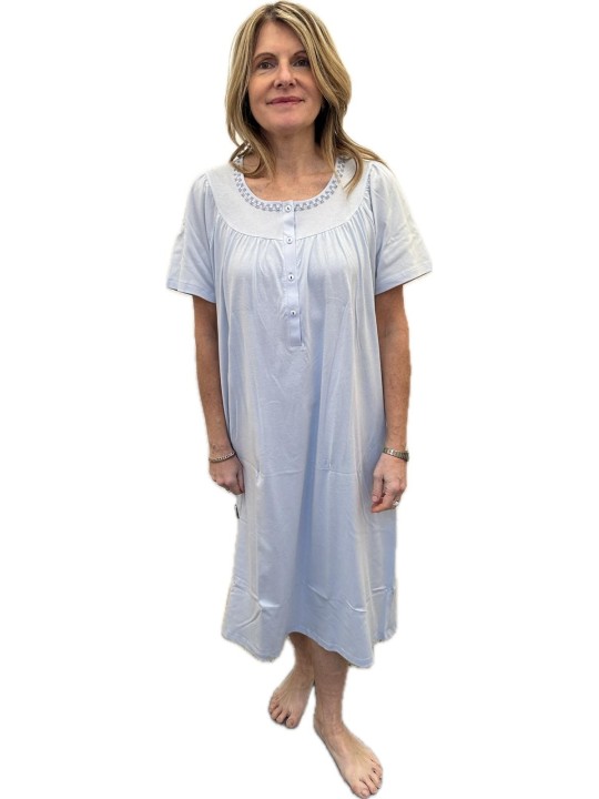 Linclalor Camicia da notte in puro cotone con carrè art. 171466