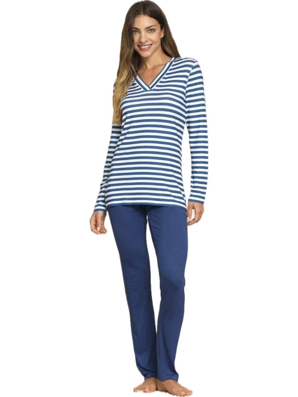 Bisbigli Pigiama donna in viscosa scollo a V art. 02956