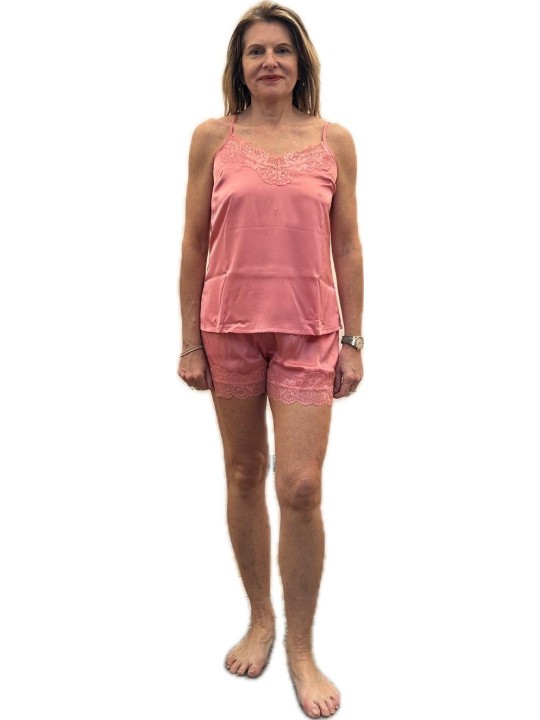 Lormar Pigiama donna in raso satin con inserto in pizzo art. SAT1818