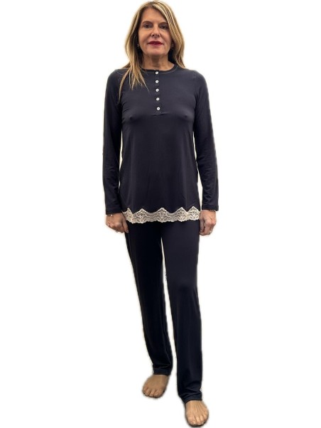 Bisbigli Pigiama donna in modal con inserto in pizzo art. 103611