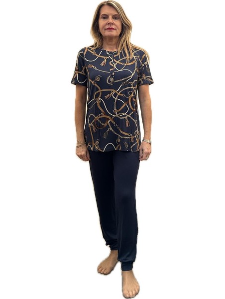 Lorma Pigiama donna in viscosa manica corta pantalone lungo art. 651782