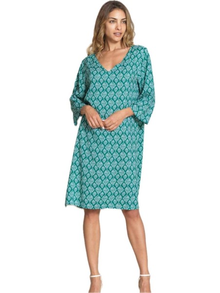 Bisbigli Abito mare in georgette di viscosa scollo a V manica 3/4 art. 702019