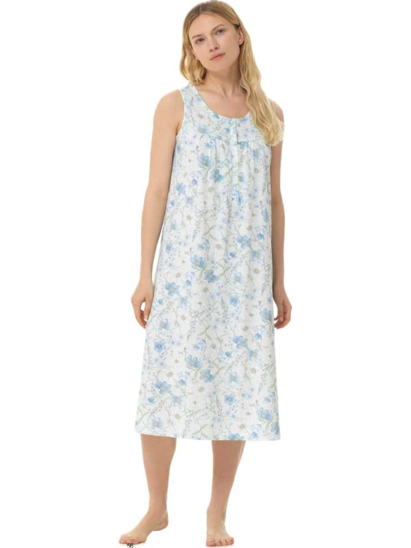 Linclalor Camicia da notte in puro cotone senza maniche art. 174977