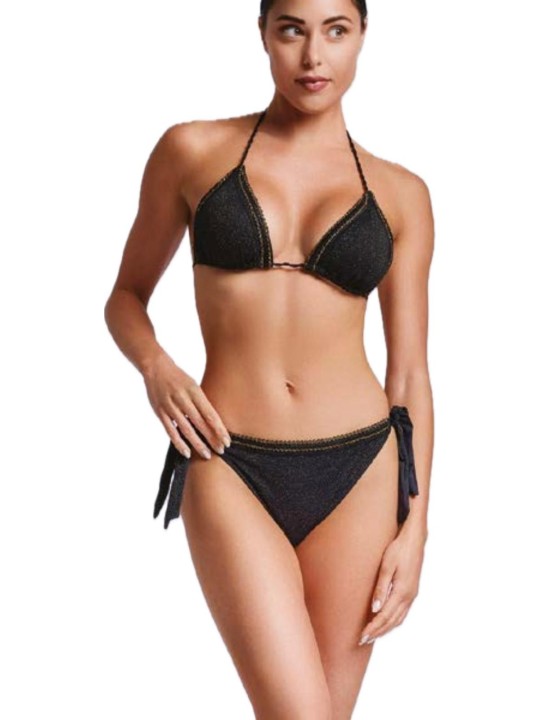 David Bikini triangolo sfoderabile slip medio lacci tessuto operato art. DA24092