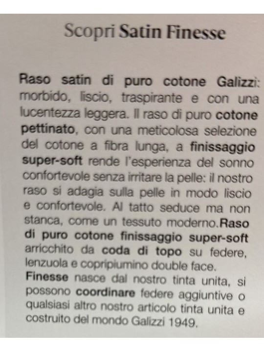 Cogal Completo lenzuola matrimoniali in raso di puro cotone made in Italy art. Armonia