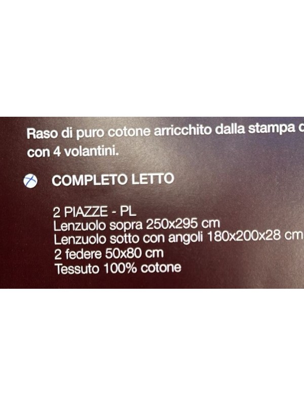 Cogal Completo lenzuola matrimoniali in raso di puro cotone made in Italy art. Armonia