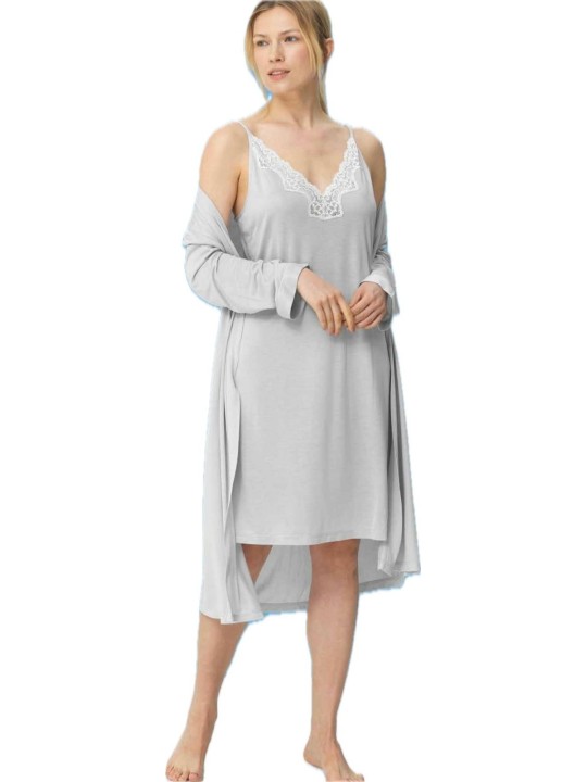 Bisbigli Camicia da notte in modal spallina stretta con pizzo art. 103610