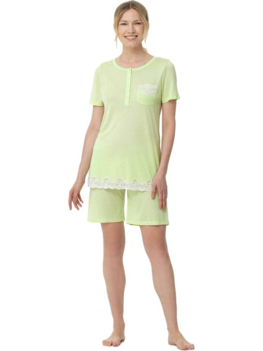 Bisbigli Pigiama donna in fresco modal inserto in pizzo art. 103612