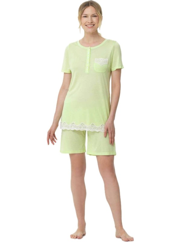 Bisbigli Pigiama donna in fresco modal inserto in pizzo art. 103612