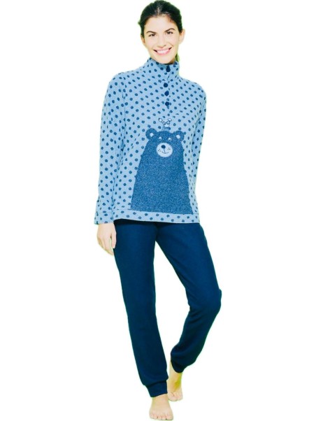 Ragno Pigiama donna in cotone felpato punto milano art. DO47NO