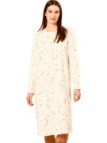 Linclalor Camicia da notte in caldo cotone con carrè e manica a raglan art. 292069