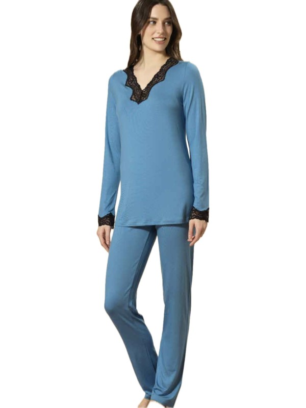 Bisbigli Pigiama donna in modal elasticizzato con pizzo art. 203626