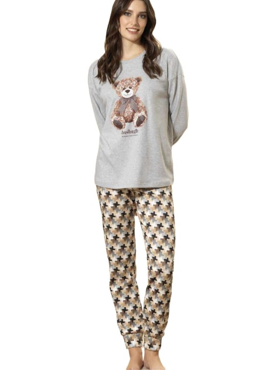 Bisbigli Pigiama donna in caldo cotone stampa Teddy Bear art. 92137