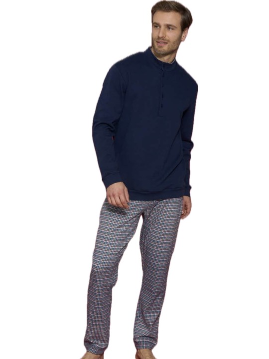 Ragno Pigiama uomo in caldo cotone collo coreana art. U842N0