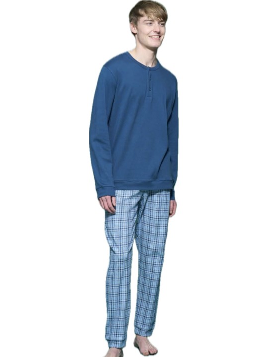 Ragno Pigiama uomo in puro cotone caldo pantalone scozzese art. U842N1