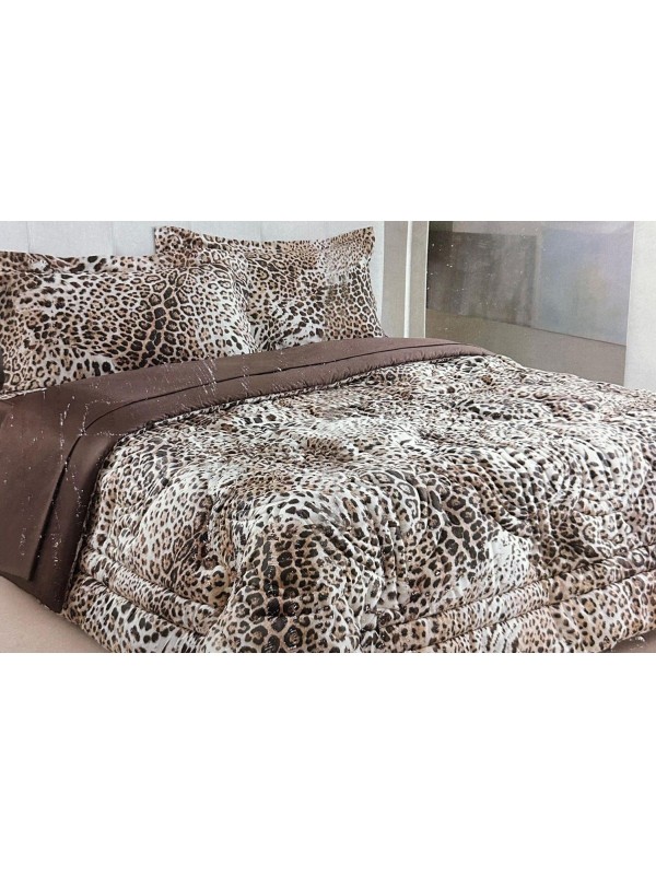 Roberto Cavalli Trapunta matrimoniale in raso di puro mano seta cotone maculata made in Italy art. Bravo