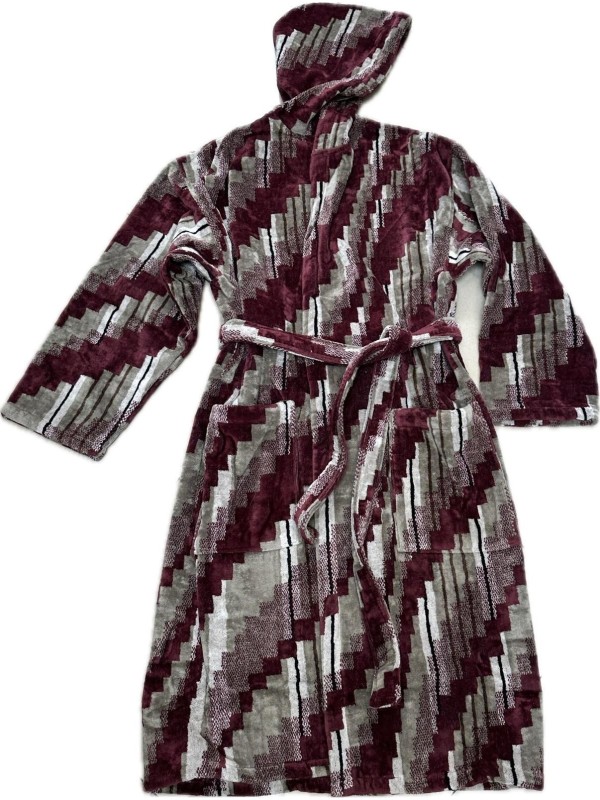 Carrara Accappatoio unisex con cappuccio in spugna velur di puro cotone art. Bowery